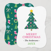 Vrolijk vrolijk kerstfeest feestdagenkaart (Voorkant / Achterkant)