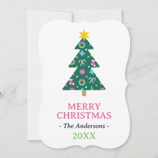 Vrolijk vrolijk kerstfeest feestdagenkaart (Voorkant)