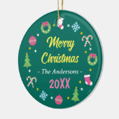 Vrolijk vrolijk kerstfeest keramisch ornament (Links)