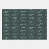 Vrolijk vrolijk Kerstfeest naam Groen Bourgondië W Inpakpapier Vel (Voorkant)