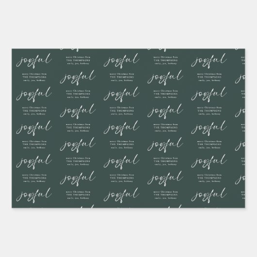 Vrolijk vrolijk Kerstfeest naam Groen Bourgondië W Inpakpapier Vel (Voorkant)