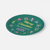 Vrolijk vrolijk kerstfeest papieren bordje (Gekanteld)