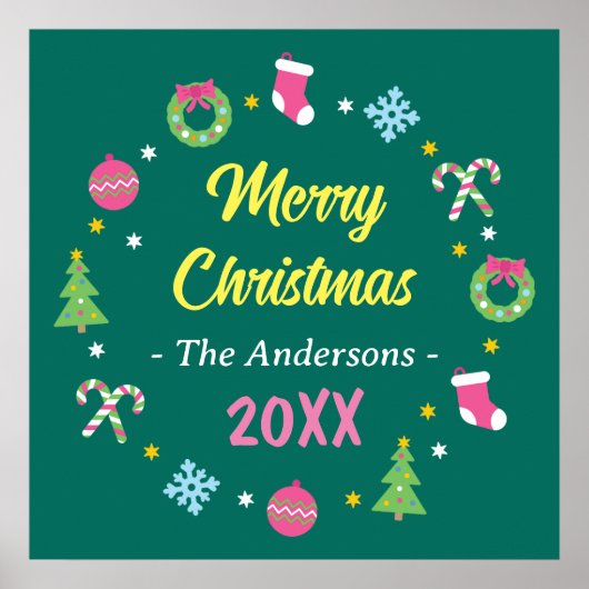 Vrolijk vrolijk kerstfeest poster (Voorkant)