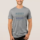 Vrolijk vrolijk kerstfeest retro typografie Tri-Blend shirt (Voorkant)