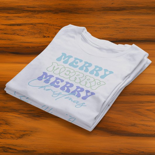 Vrolijk vrolijk kerstfeest retro typografie Tri-Blend shirt