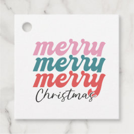 Vrolijk vrolijk kerstfeest veelkleurig lettertype bedankjes labels