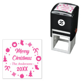 Vrolijk vrolijk kerstfeest zelfinktende stempel