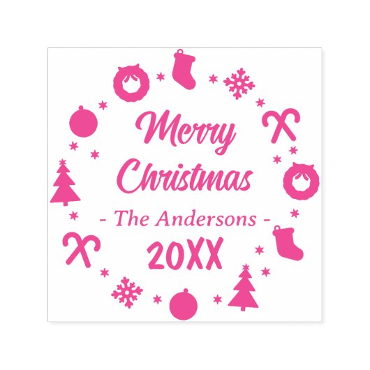 Vrolijk vrolijk kerstfeest  zelfinktende stempel (Design)