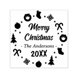 Vrolijk vrolijk kerstfeest zelfinktende stempel