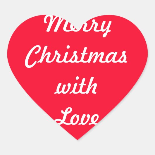 Vrolijk Vrolijk Kerstmis Designer Helder Rood Xmas Hart Sticker (Voorkant)