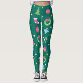 Vrolijk vrolijk kerstpatroon leggings (Voorkant)