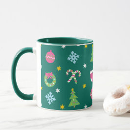 Vrolijk vrolijk kerstpatroon mok