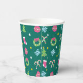 Vrolijk vrolijk kerstpatroon papieren bekers (Rechts)