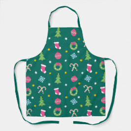 Vrolijk vrolijk kerstpatroon schort