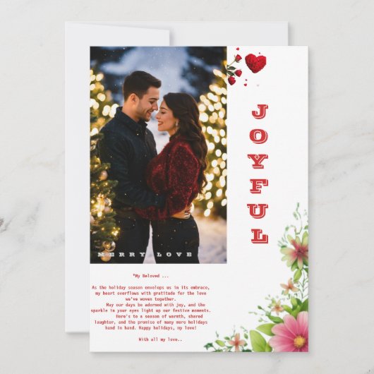 Vrolijk Vrolijk Liefde Momenten Platte Vakantie Ka Feestdagenkaart (Voorkant)