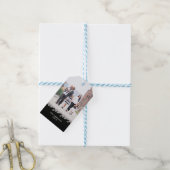 Vrolijk Vrolijk Vrolijk Handbeletterd Foto Vakanti Cadeaulabel (Met Touw)