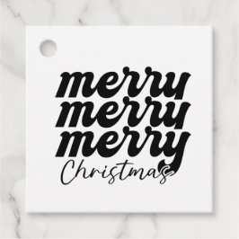 Vrolijk Vrolijk Vrolijk Kerstfeest Zwart en Wit Bedankjes Labels