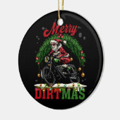 Vrolijk Vrolijk Vrolijk Kerstmis Lichten Santa Rid Keramisch Ornament (Links)