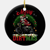 Vrolijk Vrolijk Vrolijk Kerstmis Lichten Santa Rid Keramisch Ornament (Achterkant)