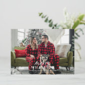 Vrolijk wat Gekke Pet Photo Holiday Kaart (Staand voorkant)