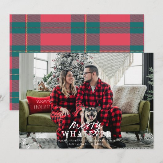 Vrolijk wat Gekke Pet Photo Holiday Kaart (Voorkant / Achterkant)