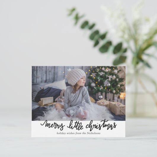 Vrolijk Weinig Foto van de Vakantie van Kerstmis Feestdagenkaart (Staand voorkant)
