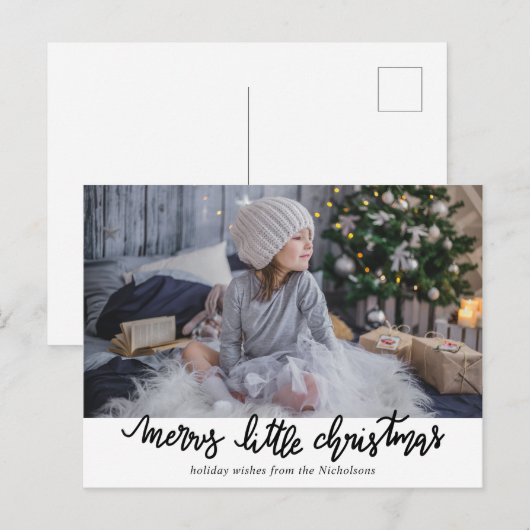 Vrolijk Weinig Foto van de Vakantie van Kerstmis Feestdagenkaart (Voorkant / Achterkant)