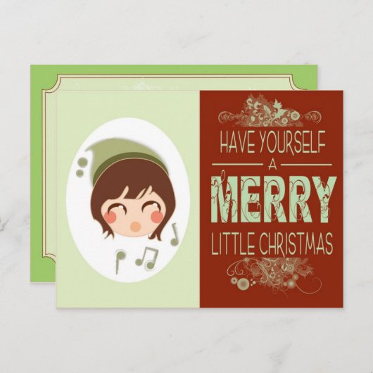 vrolijk weinig Kerstmis Feestdagenkaart (Voorkant / Achterkant)