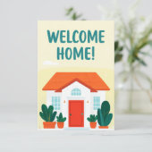 Vrolijk Welkom Home Kaart Design met gestileerde (Staand voorkant)