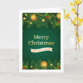 Vrolijk Wenskaart met de Kerstman en de Sneeuw Kaart (Gele Bloem)