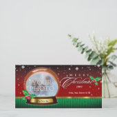 Vrolijk Wereldbol Personaliseerbare 2 van de Feestdagenkaart (Staand voorkant)