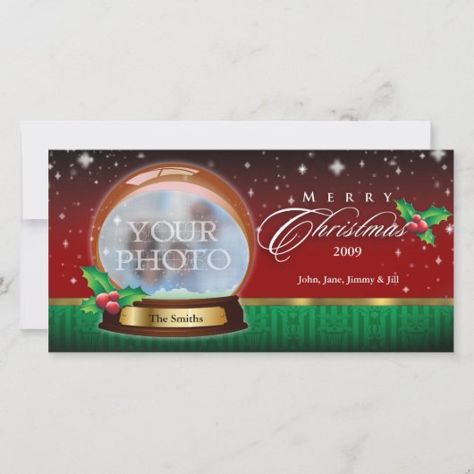 Vrolijk Wereldbol Personaliseerbare 2 van de Feestdagenkaart (Voorkant)