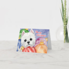 Vrolijk Westie Kerstmis Feestdagen Kaart