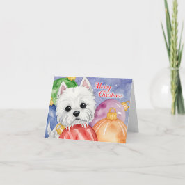 Vrolijk Westie Kerstmis Feestdagen Kaart