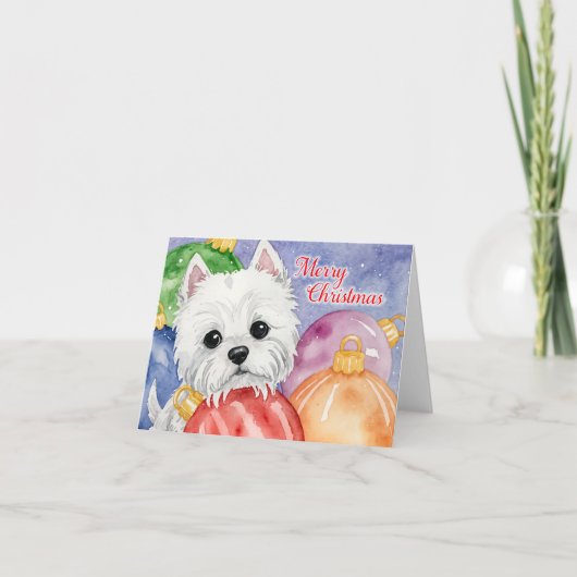 Vrolijk Westie Kerstmis Feestdagen Kaart (Voorkant)