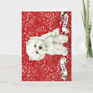 Vrolijk Westie Kerstmis Feestdagen Kaart