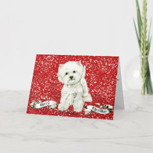 Vrolijk Westie Kerstmis Feestdagen Kaart