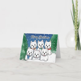 Vrolijk Westie Kerstmis Feestdagen Kaart