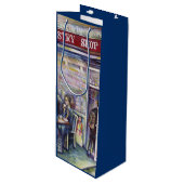 vrolijk wijn cadeautas (Voorkant Gekanteld)