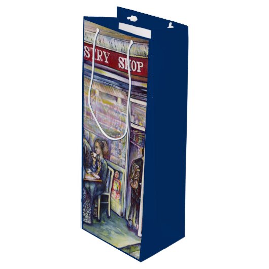 vrolijk wijn cadeautas (Voorkant Gekanteld)