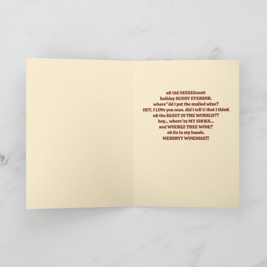 Vrolijk Winemas Man!! Bedankkaart (Binnen)