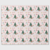 Vrolijk Winter Wonderland Bos Bosdieren Cadeaupapier (Vlak)