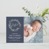 VROLIJK | Winterkrans Aankondiging geboorte vakant (Staand voorkant)