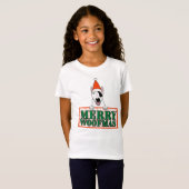 Vrolijk Woofmas! Kerstgroet van een schattige hond T-shirt (Voorkant volledig)