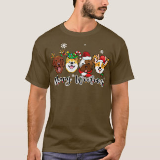 vrolijk woofmas kersthond t-shirt