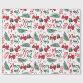 Vrolijk X-mas Kerstcadeau Cadeaupapier (Vlak)