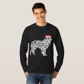 Vrolijk Xmas Border Collie Hond Kerstmis T-shirt (Voorkant volledig)