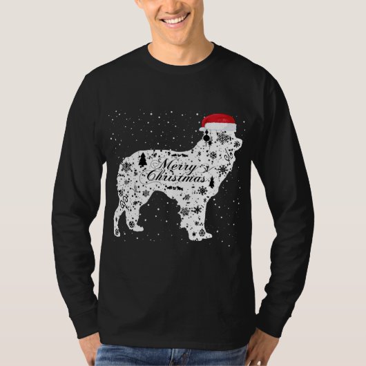 Vrolijk Xmas Border Collie Hond Kerstmis T-shirt (Voorkant)