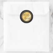 Vrolijk Xmas gouden metalen minimaal Ronde Sticker (Tas)