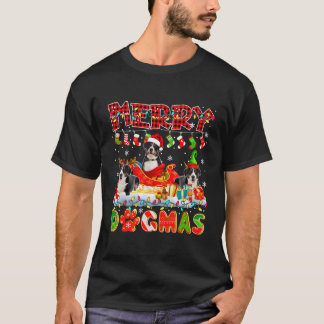 Vrolijk Xmas Hond Drie Santa Rendier Entlebucher M T-shirt